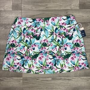 Tommy Bahama Everyday Active Golf Skort White Floral Pattern sz XL